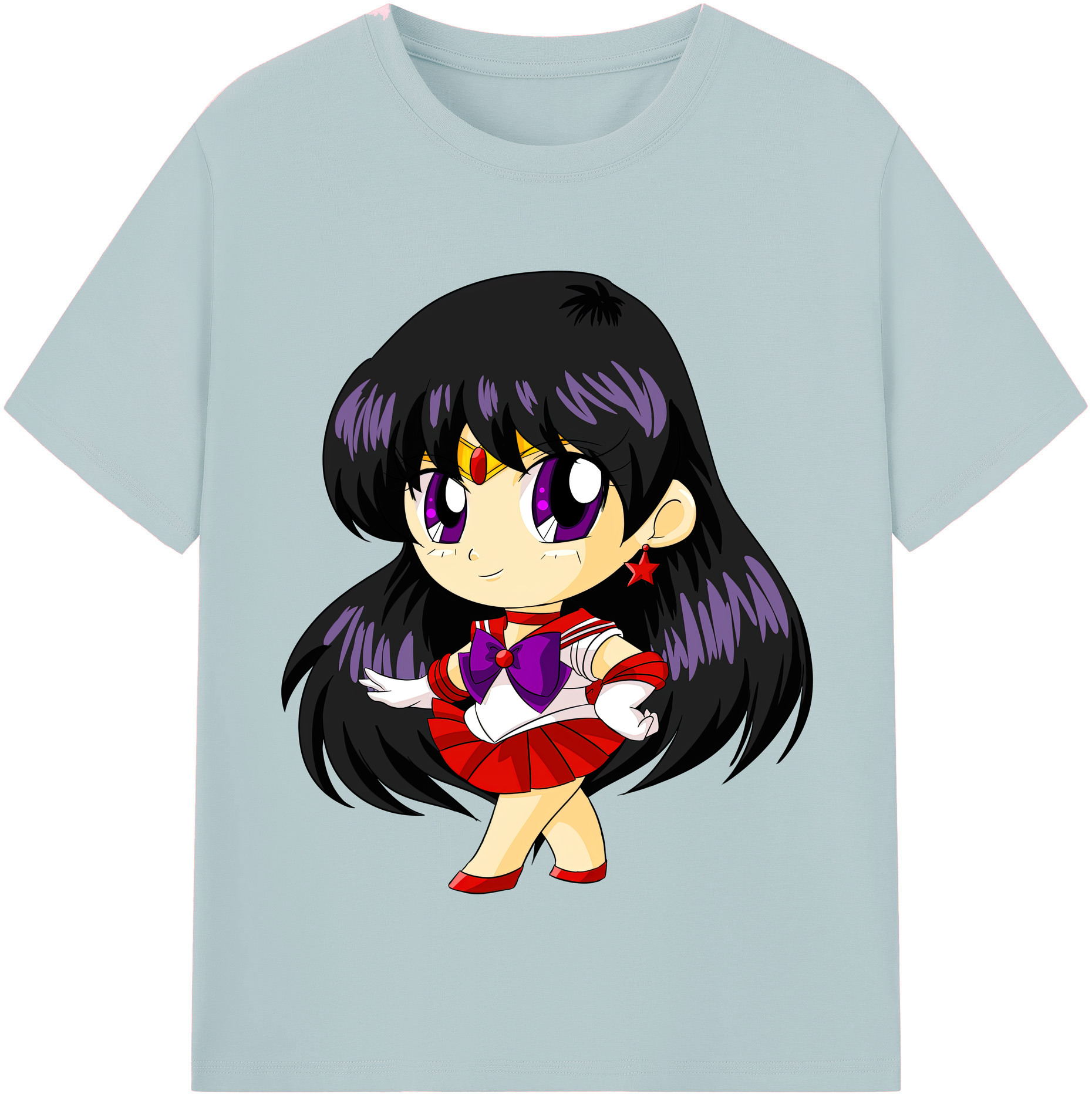 （画像用） 美少女戦士セーラームーン 火野レイ ひの レイ Sailor Moon Hino Rei （セーラーマーズ,Sailor Mars） 綿100％半袖Tシャツ（フロントプリント）